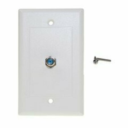 SWE-TECH 3C TV Wall Plate with 1 F-pin Coupler, 3GHz White FWTASF-20351WH
